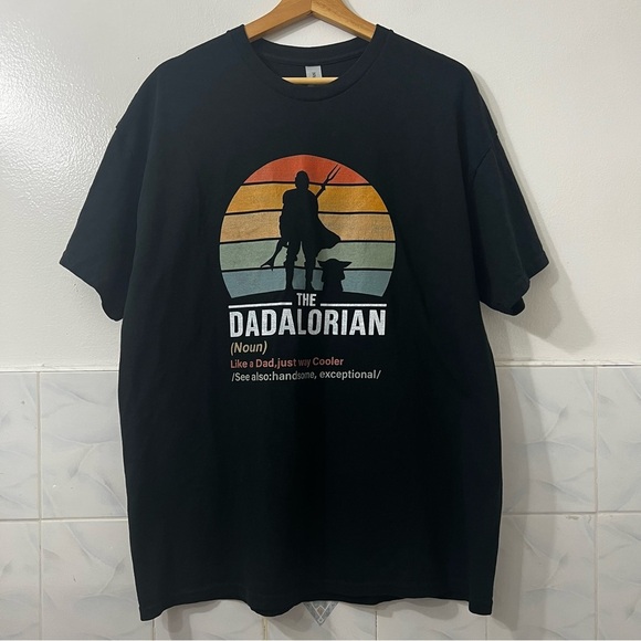Dadalorian Casual Minimalist Everyday T Shirt XL Black 100% Cotton Father’s Day - Picture 1 of 6